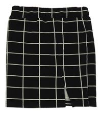 Černé-bílá kostkovaná sukně SHEIN