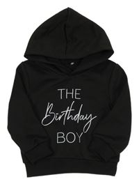 Černá mikina s nápisem a kapucí Shein