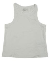 Bílý žebrovaný crop top Page one young