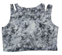 Šedý batikovaný sportovní crop top F&F