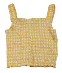 Žluto-bílý vzorovaný crop top George