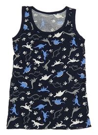 Tmavomodré tílko s dinosaury 