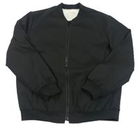 Černý šusťákový zateplený bomber Shein