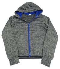 Šedá žíhaná sportovní propínací mikina s kapucí H&M