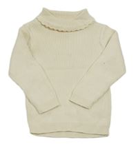 Smetanový žebrovaný svetrový rolák zn. George