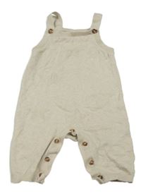 Světlebéžové melírované pletené laclové kalhoty s hvězdičkami Tu