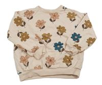 Světlerůžová květovaná mikina