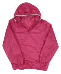 Malinová šusťáková nepromokavá bunda s kapucí Quechua