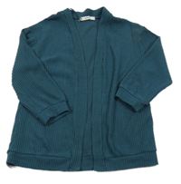 Petrolejový žebrovaný úpletový cardigan George