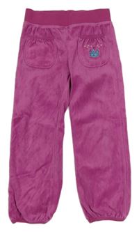 Růžové sametové tepláky se zámkem Papagino