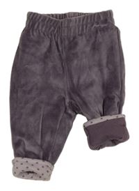 Fialové sametové zateplené tepláky