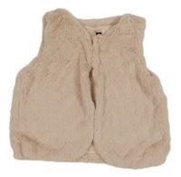 Světlerůžová kožešinová podšitá vesta 