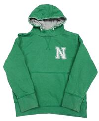 Zelená mikina s písmenem a kapucí Next
