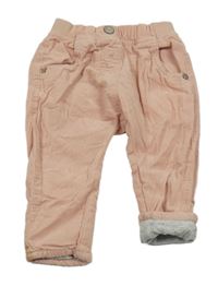 Pudrové manšestrové podšité turecké kalhoty Next