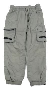 Šedé šusťákové cuff kalhoty s kapsami Matalan