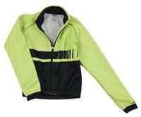 Neonově zeleno-černá cyklistická bunda Decathlon