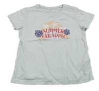 Světlemodré tričko s palmami a nápisem Lupilu