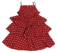 Červené puntíkaté vrstvené šaty 