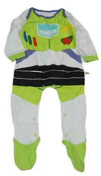 Nové - Bílo-zeleno-fialový overal s potiskem - Buzz Disney