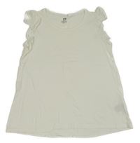 Bílé tričko s volánky H&M