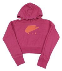 Tmavorůžová oversize crop mikina s kapucí Nike Air