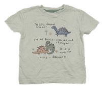 Šedobéžové tričko s dinosaury George