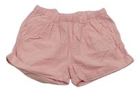 Světlerůžové krepové plátěné kraťasy H&M