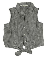 Černo-bílá kostkovaná crop halenka H&M