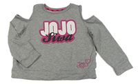 Šedá crop melírovaná mikina Jojo Siwa zn. Primark