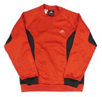 Červeno-černá thermo mikina s logem Adidas