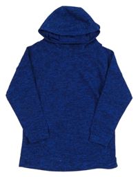 Modro-tmavomodrá melírovaná fleecová mikina s kapucí Next