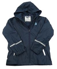 Nové - Tmavomodrá nepromokavá jarní bunda s reflexními pruhy a kapucí Lupilu 