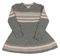 Šedo-růžové svetrové šaty Nula Bug