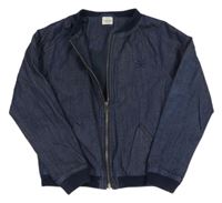 Tmavomodrá plátěná jarní bunda 