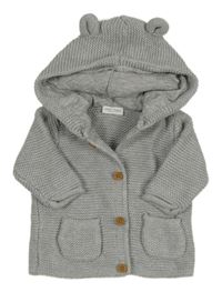 Šedý propínací svetr s kapucí Next