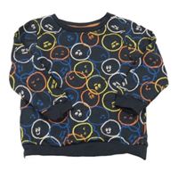 Tmavomodrá mikina se smajlíky So Cute