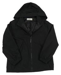 Černá šusťáková jarní bunda s kapucí H&M