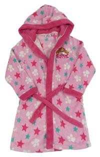 Světlerůžovo-růžový chlupatý župan s Paw Patrol a kapucí Nickelodeon
