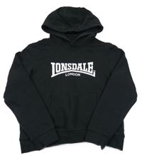 Černá mikina s logem a kapucí Lonsdale