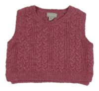 Světlevínová vzorovaná pletená crop vesta Primark