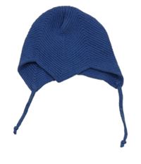 Tmavomodrá pletená vlněná čepice 