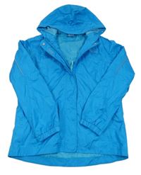 Azurová šusťáková sportovní funkční bunda s kapucí Crane 