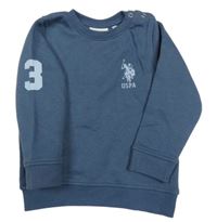 Modrošedá mikina s logem U.S. Polo Assn.