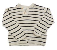 Smetanovo-černý pruhovaný svetr H&M