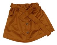 Medová sukně s knoflíčky s páskem 