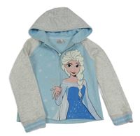 Světlemodro-šedá propínací mikina s Elsou a kapucí Disney