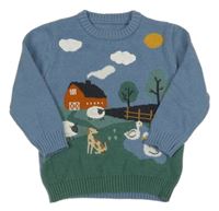 Modrý svetr s farmou George 