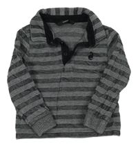 Šedé pruhované polo triko s dinosaurem George 