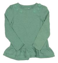 Zelené peplum triko s kytičkami Tu