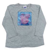 Šedé melírované triko s Peppa Pig